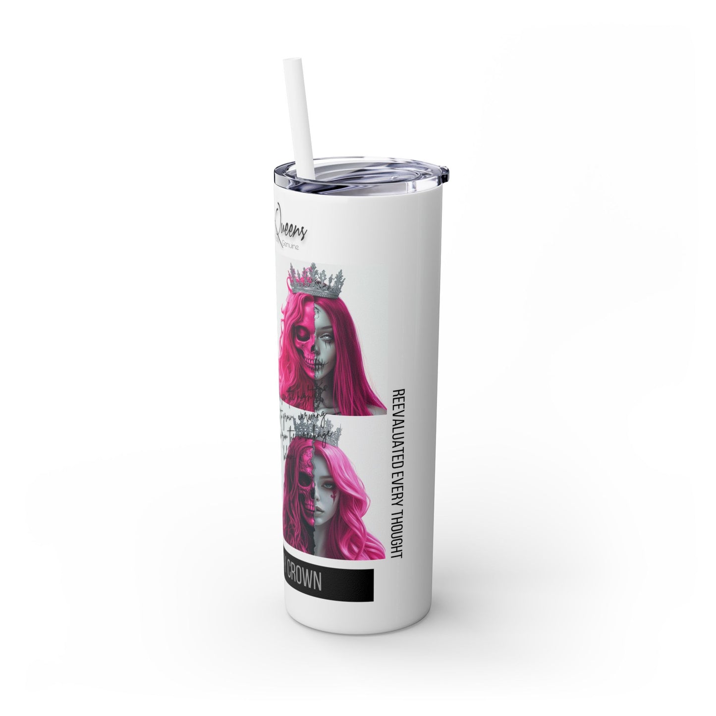 Carved My Crown Skinny Tumbler with Straw, 20oz