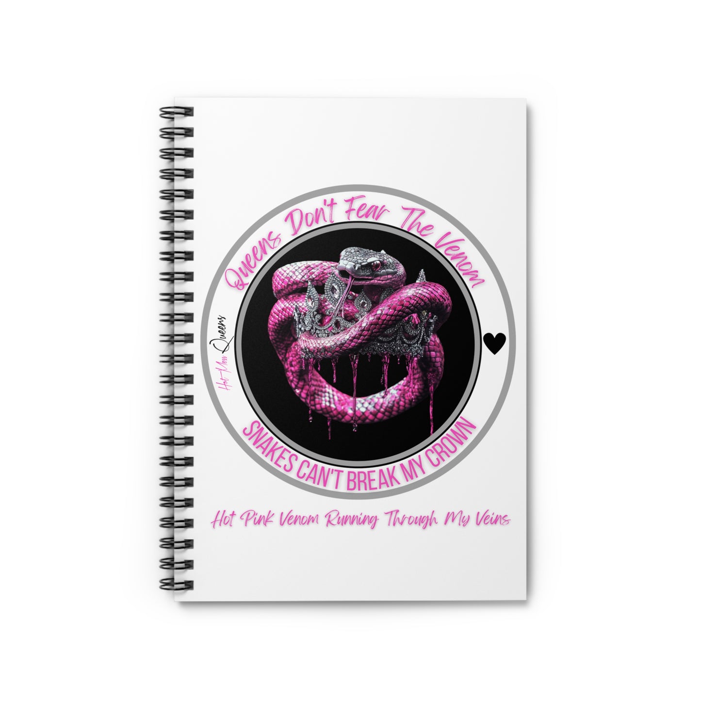 Hot Pink Veins Spiral Notebook - Ruled Line