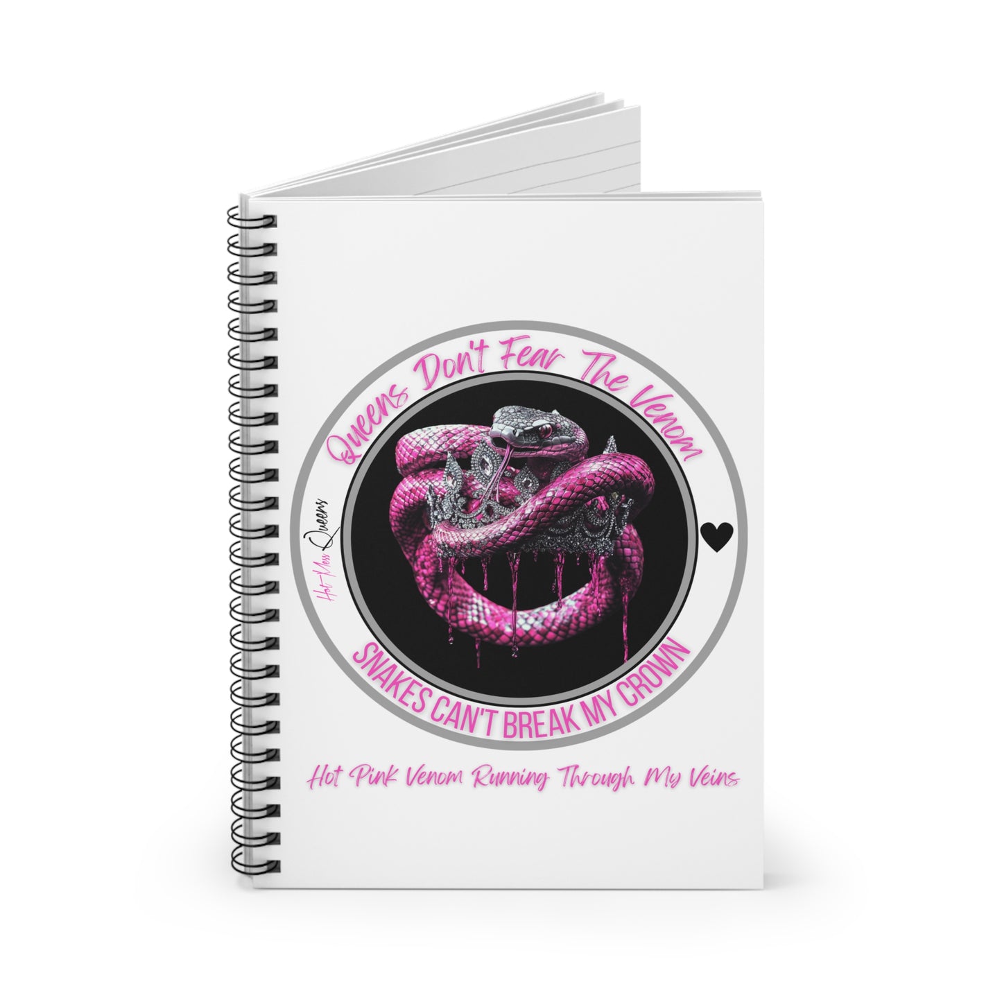 Hot Pink Veins Spiral Notebook - Ruled Line