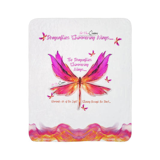 The Dragonfly Collection Fleece Sherpa Blanket