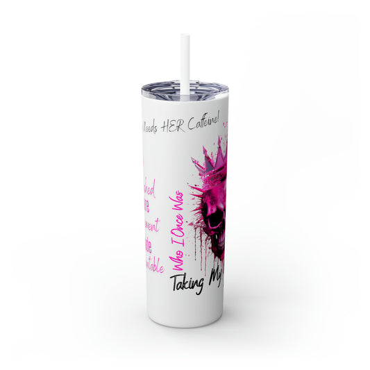 Self - Established Skinny Tumbler with Straw, 20oz
