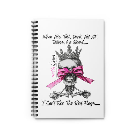 Skull 'n Bows Spiral Notebook - Ruled Line