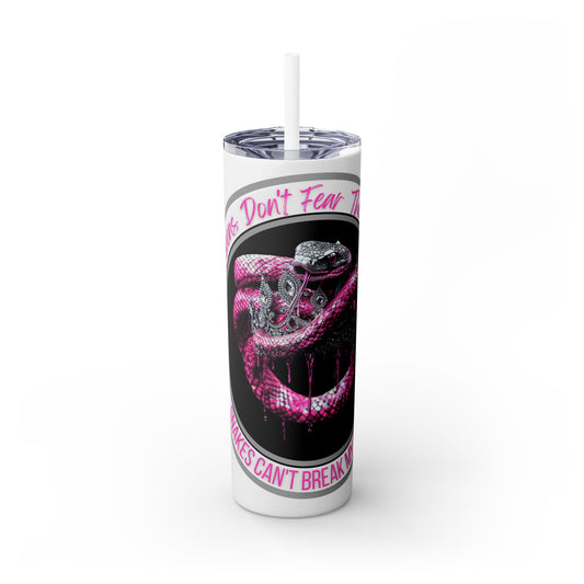 Hot Pink Veins Skinny Tumbler with Straw, 20oz