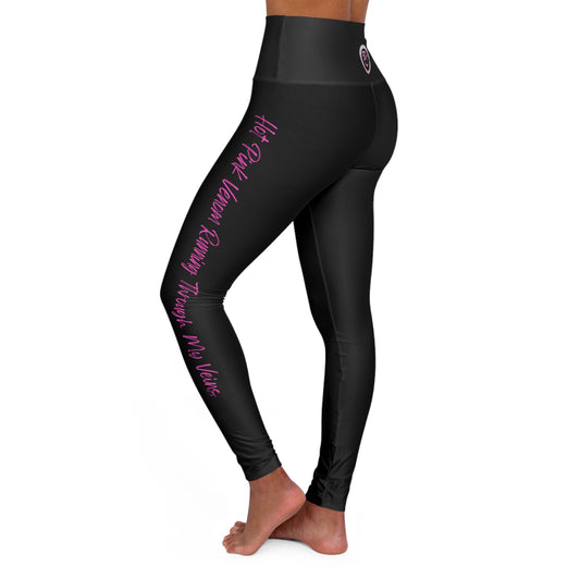 Hot Pink Veins High Waisted Yoga Leggings
